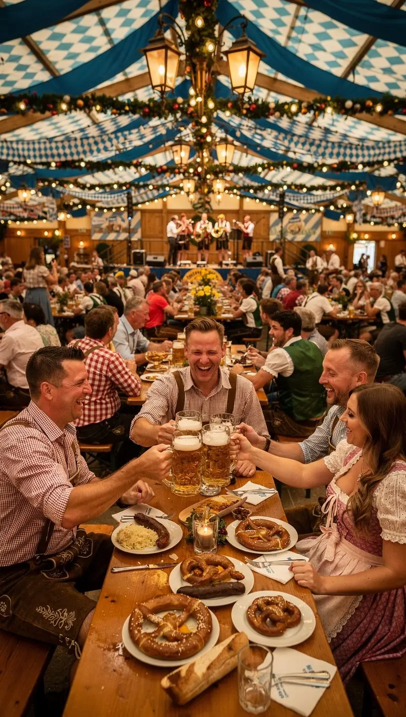 Ein professioneller Reiseleiter erklärt die geplante Route und Logistik für ein mehrtägiges Festival in Deutschland.